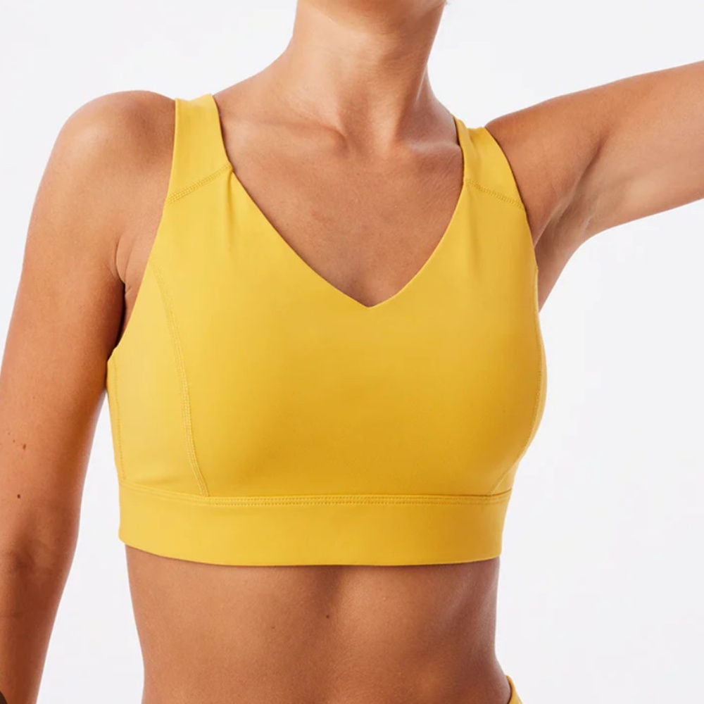 NWT Outdoor Voices Circuit Bra Cider Goldenrod Adjustable Strap S/M-C